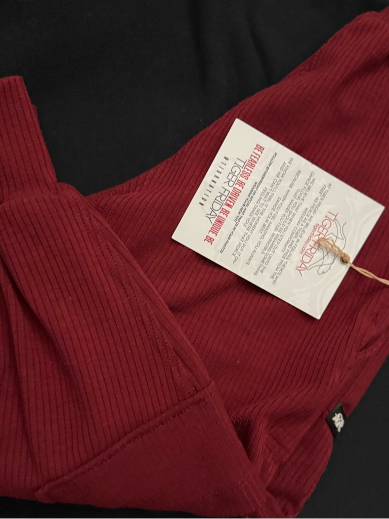 Tiger Friday Kids Ribbed Burgundy Hip Hop Pants. Cxs (4-6)